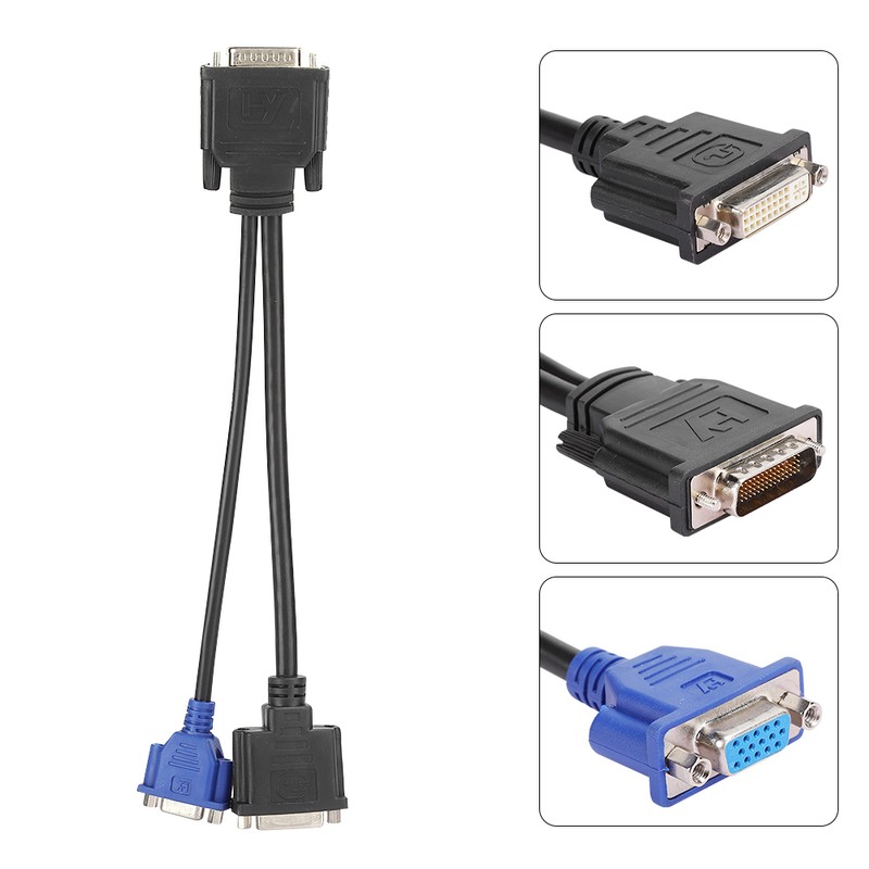 Female Dual Computer Monitor Extension Cable Adapter DMS 59 Pin