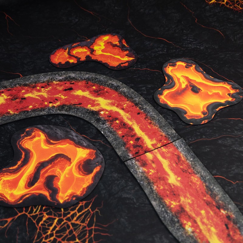 PLAYMATS Lava Lakes 2D Terrain Set for RPG Games