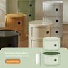 supsoftlife Round Nightstand with 3 Drawers, Modern Style Side Table,