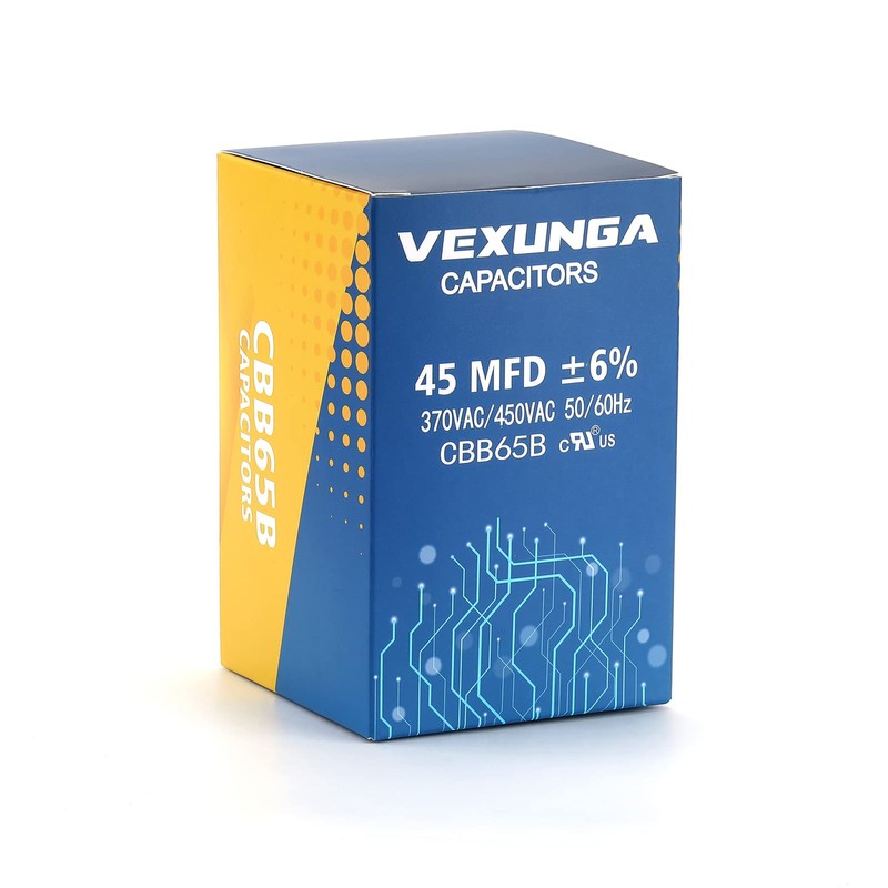 VEXUNGA 45uF 45 MFD 370VAC 440VAC 450VAC 50/60Hz CBB65 CBB65B