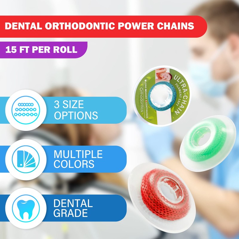 Annhua Dental Orthodontic Elastic Chain, Orthodontic Spool Elastic Dental Spool