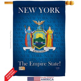 New York House Flags Pack Americana States USA American Territories Republic Country Particular Area Vintage Applique Small Decorative Gift Yard Banner Double-Sided Made In 28 X 40