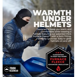 Tough Headwear Tough Headwear Winter Neck Warmer Ski Mask for Men & Women, Winter Face Mask for Cold Weather, Motorcycle Helmet Liner - Black | Balaclava Style