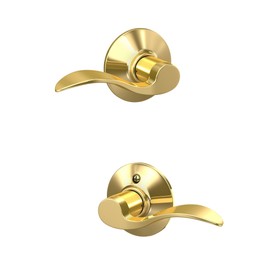 Schlage F10 ACC 605 Accent Door Lever, Hall & Closet Passage Lock, Bright Brass