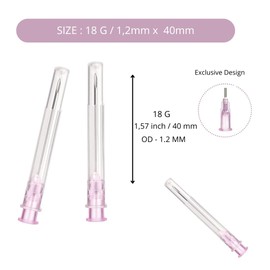 100 pieces 18G x 1 1/2 inch (40 mm) stainless steel dispensing tube, various sizes: 18G/20G/21G/22G/23G/25G/26G/27G/30G, individually packed, refill tubes for industry, science laboratories, for hobby