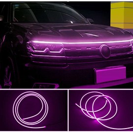 71” High Brightness Automotive Hood Gap LED Strip - Ambient Lighting Package with Unique Daytime Running Light Design, Easy Installation, 12V-Ice Blue:_Pink