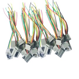 Sopepoyie RJ9 Female Connector 4P4C with Wires 4.33" PCB Socket Mount Telephone Connectors Adapters Grey 20pcs