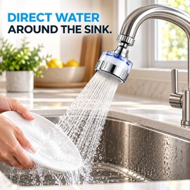 360° Swivel Faucet Aerator Extender for Kitchen Sink – Rotating Anti-Splash Tap Nozzle with Short, Long & 1080° Options