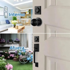 Banna Cerradura De Puerta De Entrada De Casa Moderna Elegante Negro Es Extensible De 60 Mm A 70 Mm St Cerradura De Seguridad Cerraduras Para Puertas Manija De Puerta Chapas Para Puertas