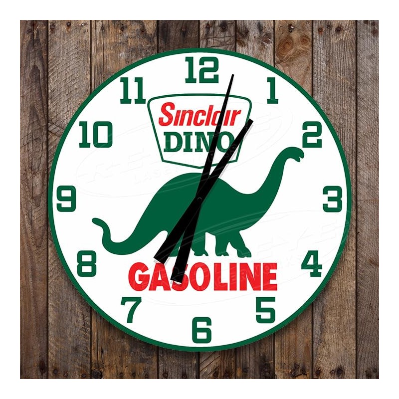 Decorative Concepts Sinclair Gasoline Dino Aluminum Metal Round Wall Clock