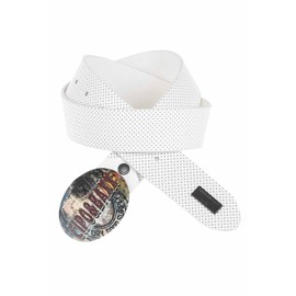 Cipo & Baxx CG206 Men's Leather Belt Colourful Clasp Oval Brand Badge Belt, White, 85