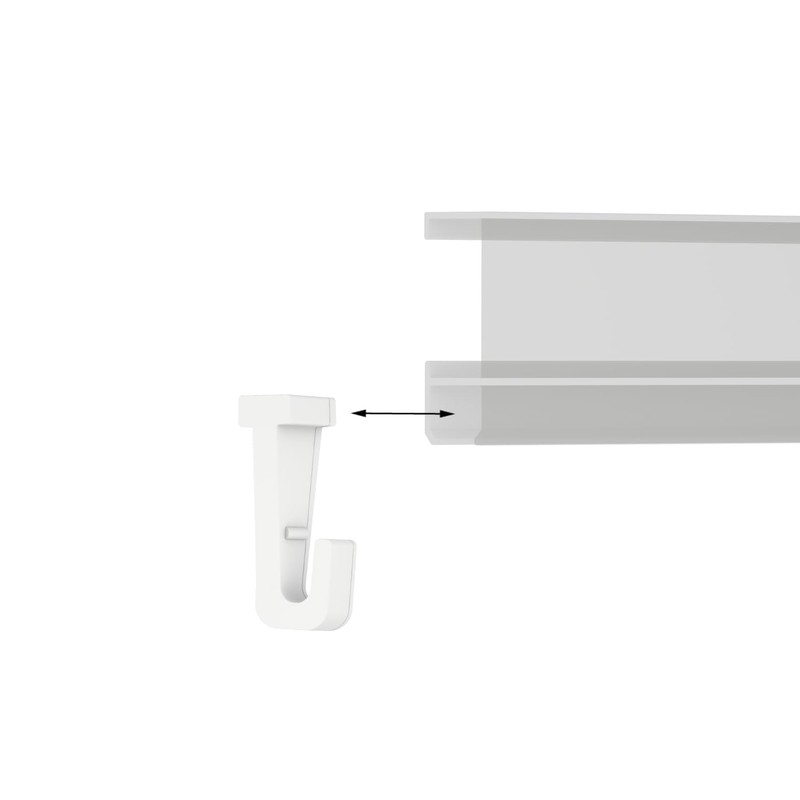 Sliding Hooks in White for Picture Rails Gallery Rails -