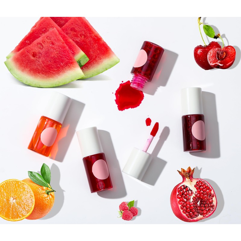 HUDABABY Lip Tint Stain Set, Long Lasting Lip Makeup, Gloss