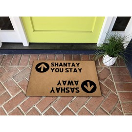 Funny Welcome Doormat Novelty House Warming Gift Doormat Shantay You Stay Sashay Away Go Away(23.7 in X 15.6 in)Front Porch Decor Rug With Anti-Slip Rubber Back Door Mats For The Entrance Way Indoor