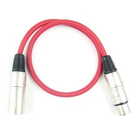 Adam Hall Cables K3MMF0050RED Microphone Cable XLR Female to XLR Male DMX Audio Cable 3-Pin (0.5 m, Red, 2) Pack of 2