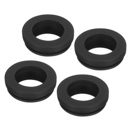 sourcing map 4Pcs Snap Rubber Grommet Hole Plug Mount Dia 16mm ID 12mm H 8mm Narrow Groove Width 2mm Seal Anti-Scratch for Electrical Box Cable Pipe Black