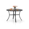 Sophia & William 42" Round Patio Table, Black Metal Outdoor