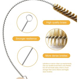 6Pcs Tube Bottle Brush Brass Cleaning Tool Multipurpose Pipe Brush Tool Set, Brass Wire Bottle Long-Handle Bristle Cleaning（8,12,14,16,20,25mm)