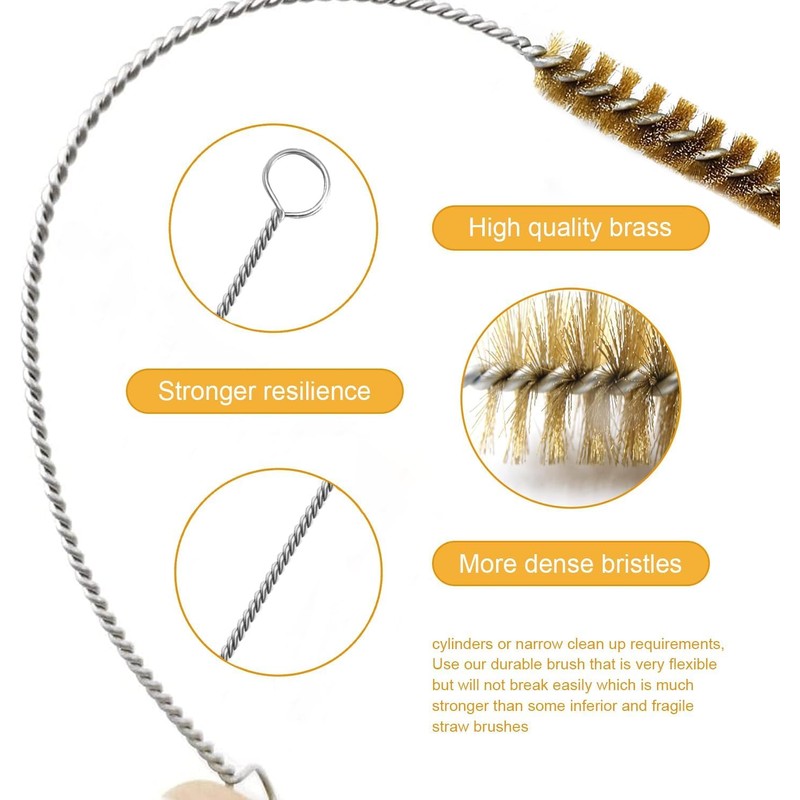 6Pcs Tube Bottle Brush Brass Cleaning Tool Multipurpose Pipe Brush