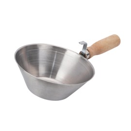 MYCENSE Cement Bucket Scoops Heavy Duty Mud Pan with Wood Handle Versatile Cement Mortar Scooper for Drywall Plaster Bricklaying