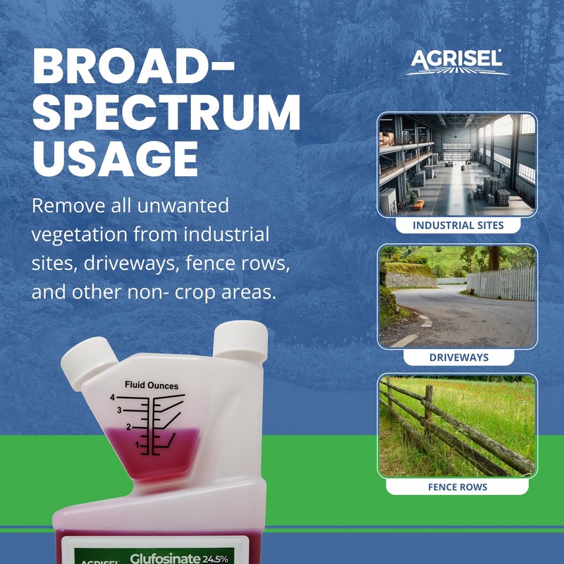 Agrisel Glufosinate Weed Killer, Post-Emergent, Conquers Stubborn Weeds from Leaf