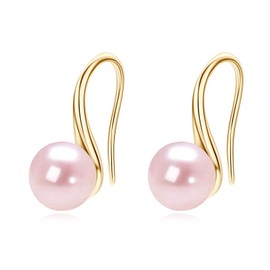 AINUOSHI Earrings Pearls Freshwater Cultured Pearls Hypoallergenic Pearl Jewellery for Women Mum Girlfriend Mother's Day Birthday, Pearl, gold alloy