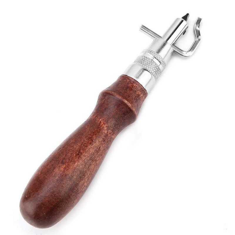 Leather Craft Tool, Leather Planer Wooden Handle Groover 5-in-1 Multifunctional