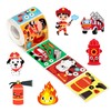 Haooryx 300pcs Firefighter Theme DIY Scene Sticker Roll, Cute Make