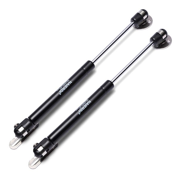 NAIERDI [2 Pack] 100N/22lb Gas Spring, Lid Support, Lift Support, Gas Strut, Soft Close Hinges, Toy Box Hinges, Kitchen Cabinet Hinges Black