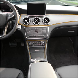 X AUTOHAUX Car Interior Gap Door Edge Decorative Trim Strip Line Yellow 8m 26.25ft