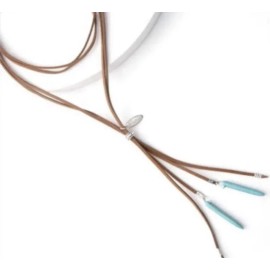 Plunder Design Fashion Trend Jewelry Christi Boho Corded Turquoise Drop Necklace