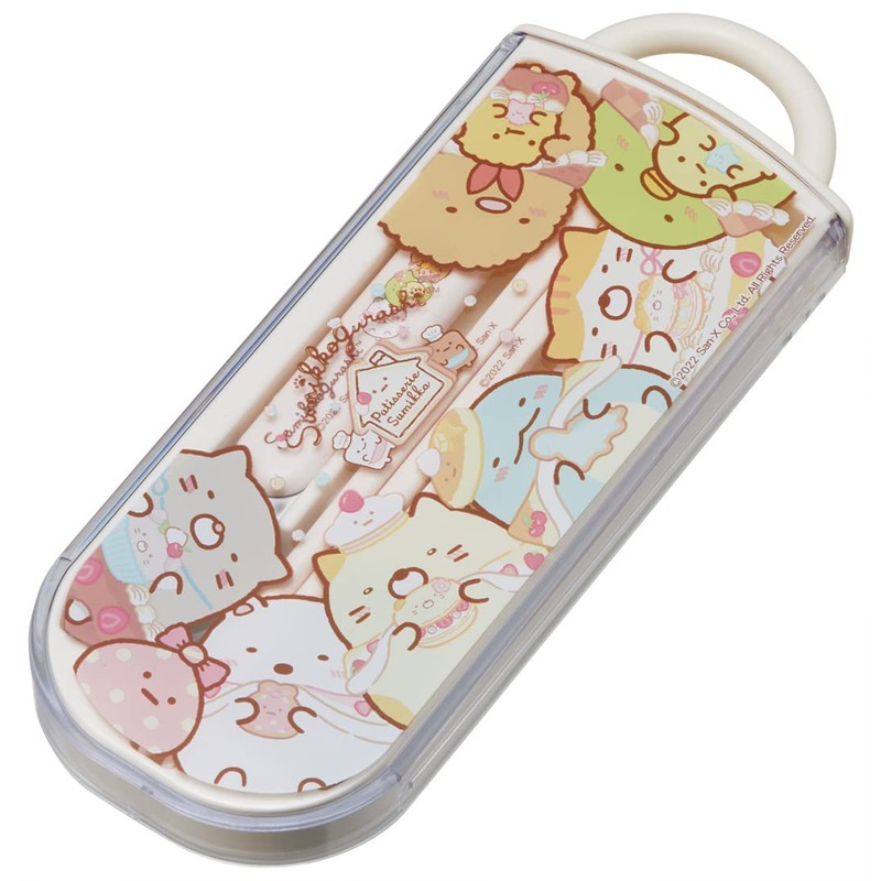Skater TACC2AG-A Children's Antibacterial Trio Set, Chopsticks, Spoon, Fork, Sumikko