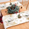 BrillShine Christmas Table Runner, White Gold Snowflake Table Runner, Faux
