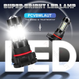 PCVBMLAUT 5202 Led Fog Light Bulbs Compatible with Jeep Grand Cherokee 2011 2012 2013, 6000K White Light Fog Bulbs Car Accessories, Plug and Play, 2 Pcs