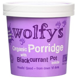 Wolfy's Organic Porridge with Blackcurrant Pot, 90 g, Pack of 6