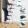 JungleA Step Ladder 5 Step Folding with Tool Tray, Wide