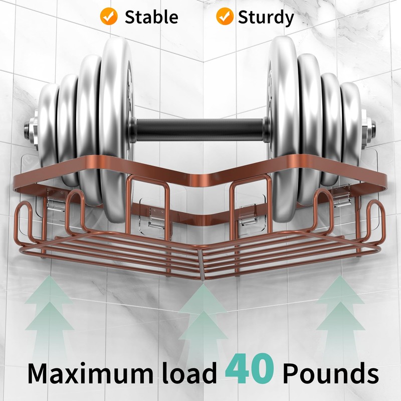 Moforoco Adhesive Corner Shower Caddy, 3 Pack Shower Organizer Shelf