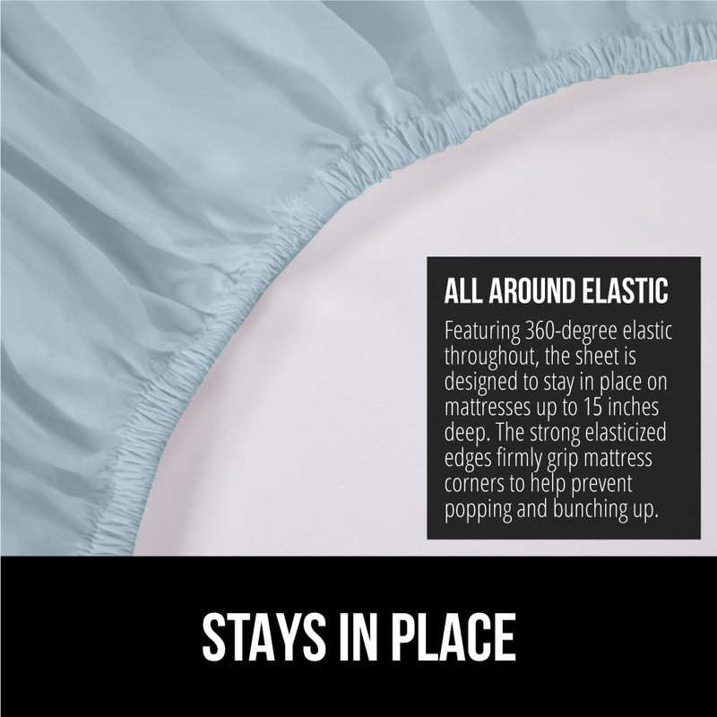 GORILLA GRIP Fitted Sheets, Stay in Place Twin Size Bottom