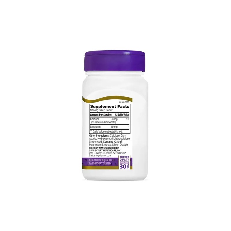 21st Century Melatonina 10 Mg Liberación Prolongada 120