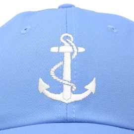 DALIX Sombrero de ancla de vela gorra de béisbol de las mujeres de la playa de regalo de barco yate, Azul claro, Talla única