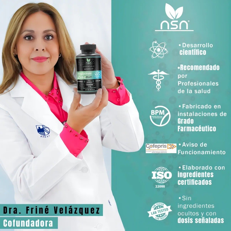Bisglicinato De Zinc | Con Cúrcuma Y Vitamina C