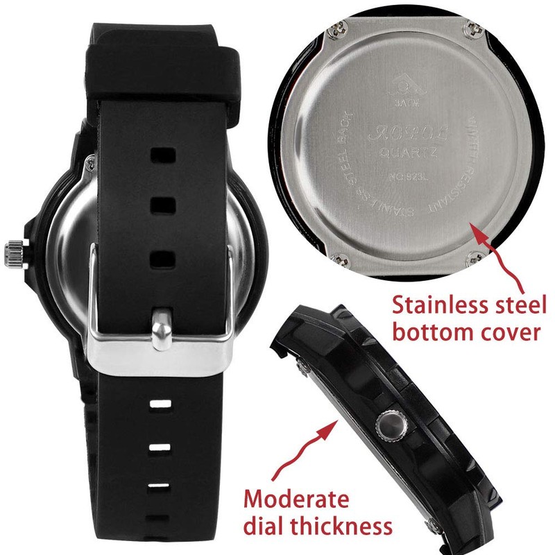 SOCICO Children Analog Watch Waterproof Time Teaching Boys Girls Watch