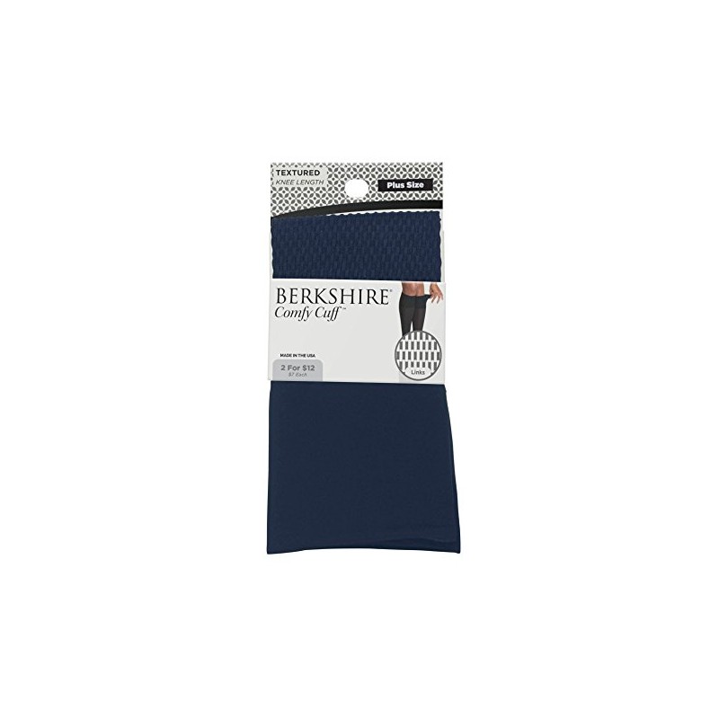 Berkshire Women's Plus-size Comfy Cuff Links Trouser Socks Sockshosiery, blue