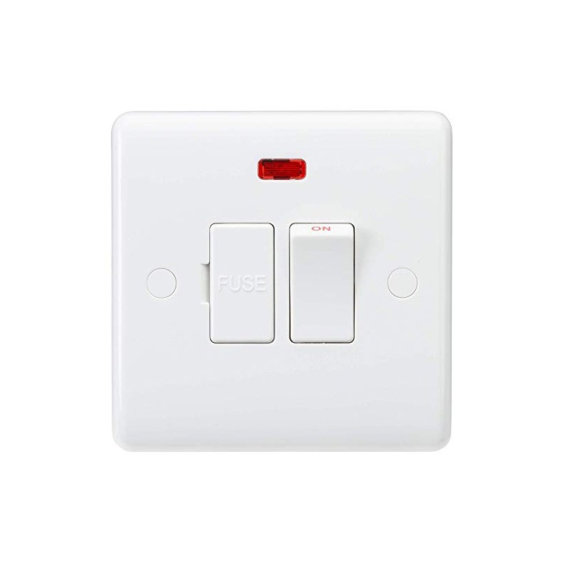 Knightsbridge CU8341 Curved Edge 13A DP Switch, White