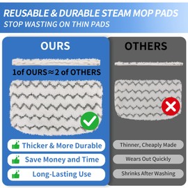 2 Pack Microfiber Steam Mop Pads Replacement for Shark Steam Mop S1000, S1000A, S1000C, S1000WM, and S1001C, Dirt Grip Cleaning Pads