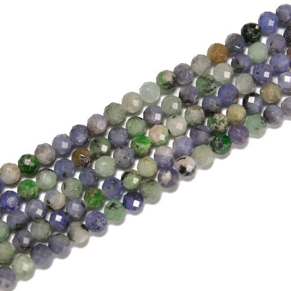 Multi Tanzanite Faceted Round Beads Size 5mm 15.5'' Strand (5mm)