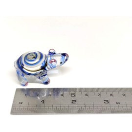 Sansukjai Polar Bear Miniature Figurines Animals Hand Painted Blown Glass Art W/22k Gold Trim Collectible Gift Decorate, Purple