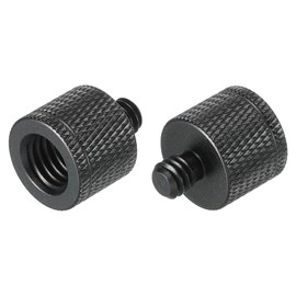 sourcing map 2 Pack Microphone Stand Adapter M10 Female to 1/4 Male Camera Screw Black
