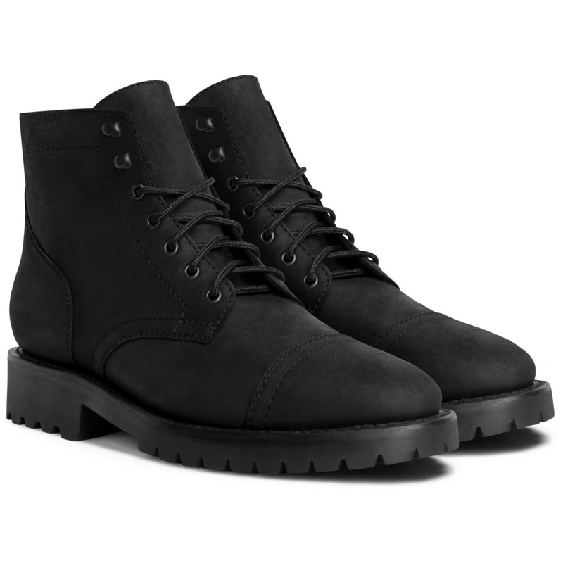 Men's Captain Lace-Up Boot (Lug Sole), Black Matte StormKing, 9.5