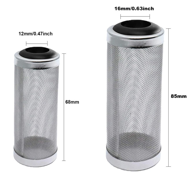 Bilindasly 12mm Stainless Steel Aquarium Inflow Inlet Filter Aquarium Filter